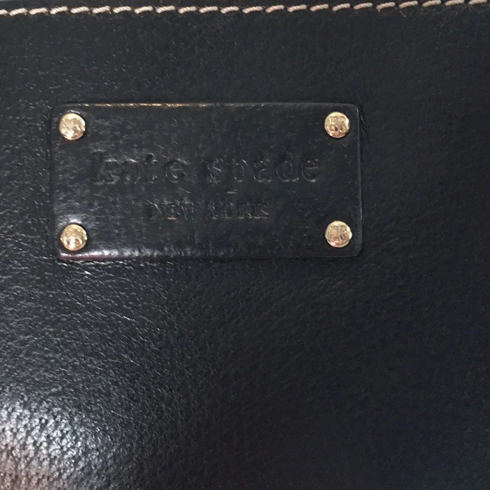 Black leather Y2K Kate Spade shoulder bag